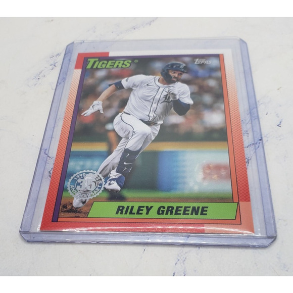 2025 Topps Series 1 - 1990 Topps Baseball Riley Greene Detroit Tigers #T90-44 - Picture 3 of 4
